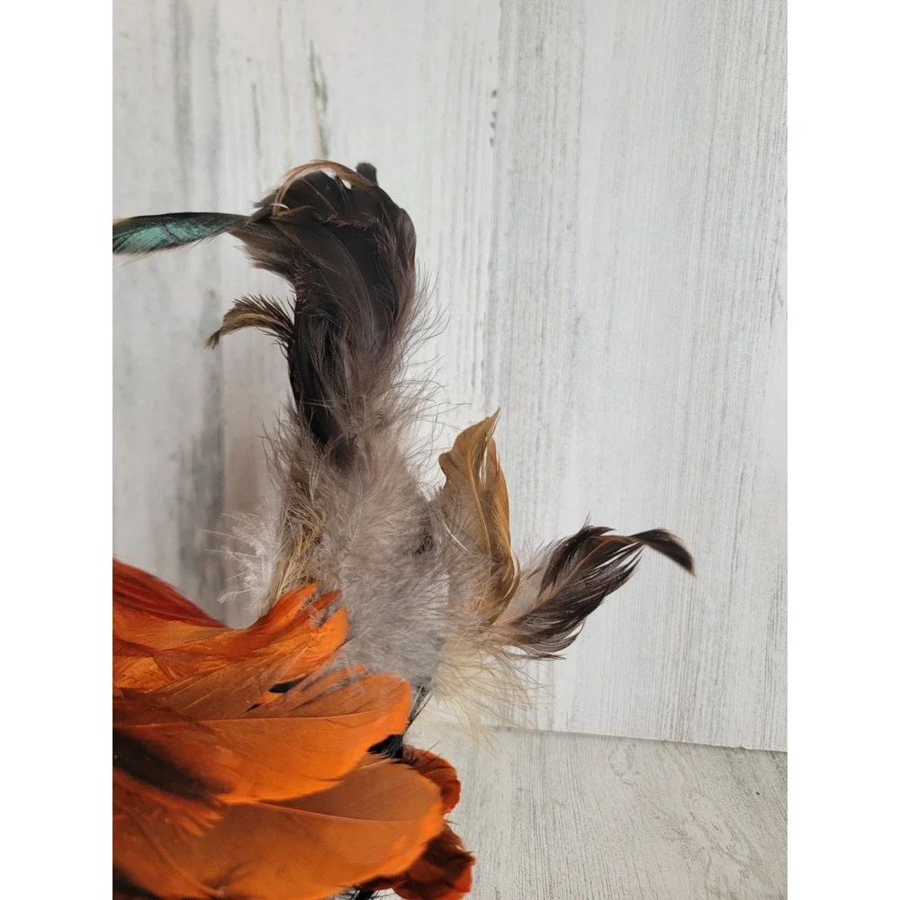Realistic faux hen rooster feather unique vintage farm home decor